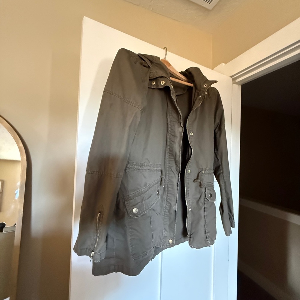 Forever 21 Olive Green Women's Utility Jacket with Hood